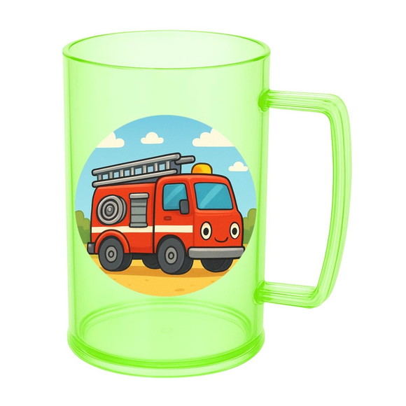Caneca de Chopp Infantil Personalizada Caminhão de Bombeiro - Imagem 4