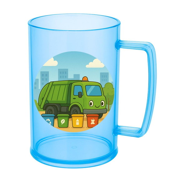 Caneca de Chopp Infantil Personalizada Caminhão de Lixo - Imagem 2