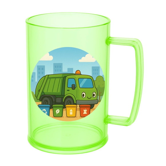 Caneca de Chopp Infantil Personalizada Caminhão de Lixo - Imagem 4