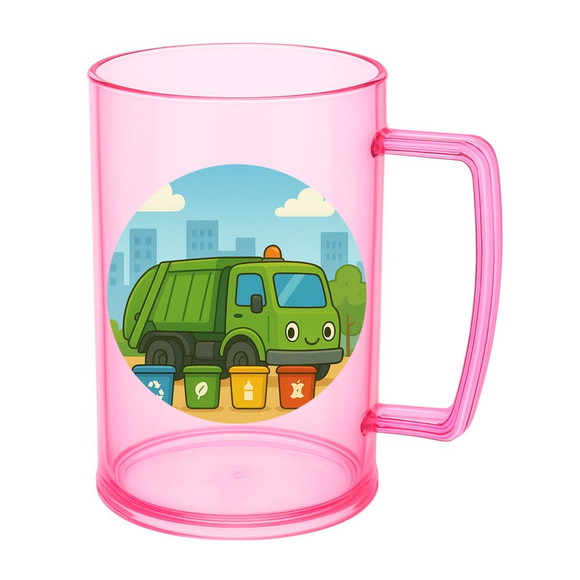 Caneca de Chopp Infantil Personalizada Caminhão de Lixo - Imagem 3
