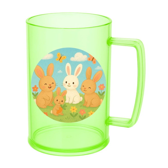 Caneca de Chopp Infantil Personalizada Coelhinhos - Imagem 4