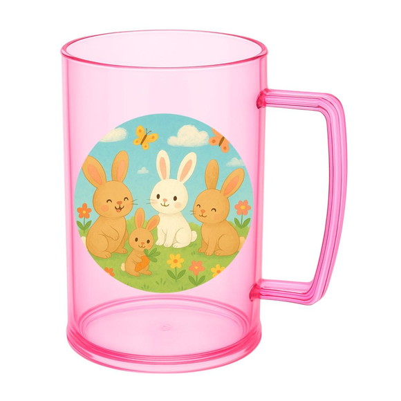 Caneca de Chopp Infantil Personalizada Coelhinhos - Imagem 3