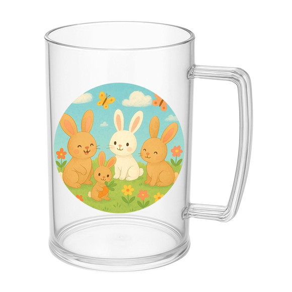 Caneca de Chopp Infantil Personalizada Coelhinhos - Imagem 5