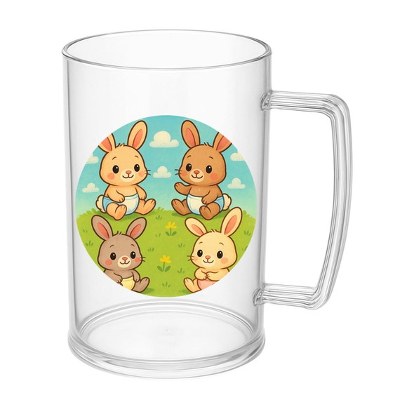 Caneca de Chopp Infantil Personalizada Coelhinhos Baby - Imagem 5