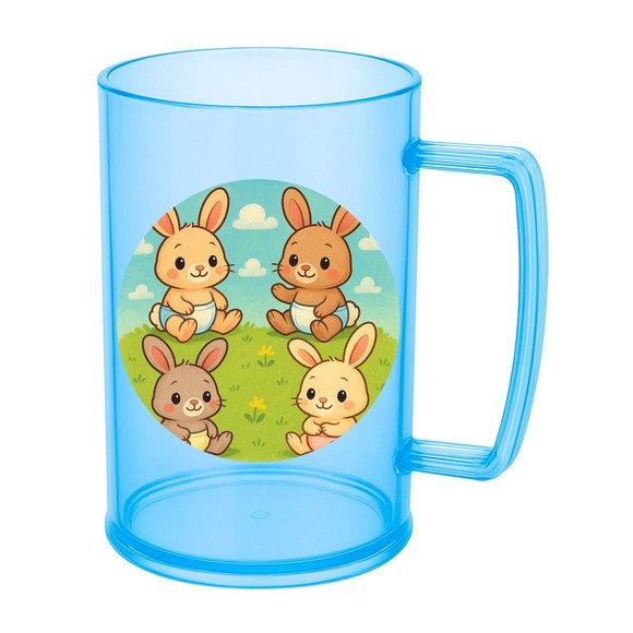 Caneca de Chopp Infantil Personalizada Coelhinhos Baby - Imagem 2