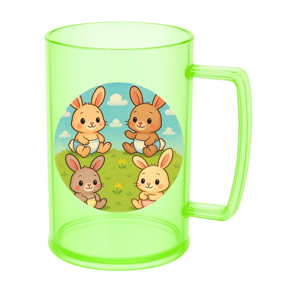 Caneca de Chopp Infantil Personalizada Coelhinhos Baby - Imagem 4