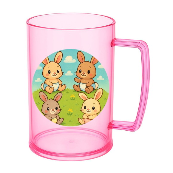 Caneca de Chopp Infantil Personalizada Coelhinhos Baby - Imagem 3
