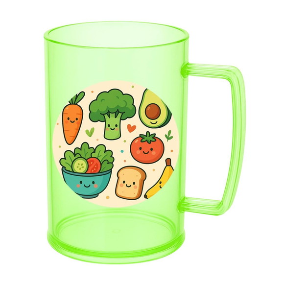 Caneca de Chopp Infantil Personalizada Comidinhas Saudáveis - Imagem 4