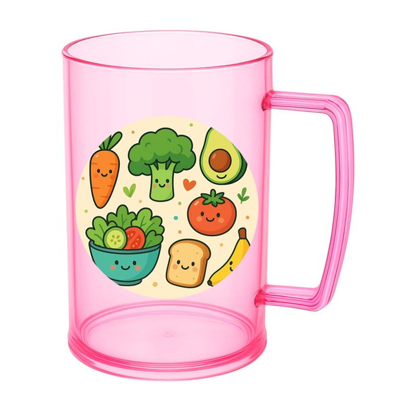 Caneca de Chopp Infantil Personalizada Comidinhas Saudáveis - Imagem 3