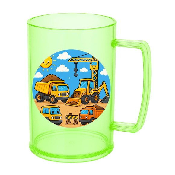 Caneca de Chopp Infantil Personalizada Construção Civil - Imagem 4