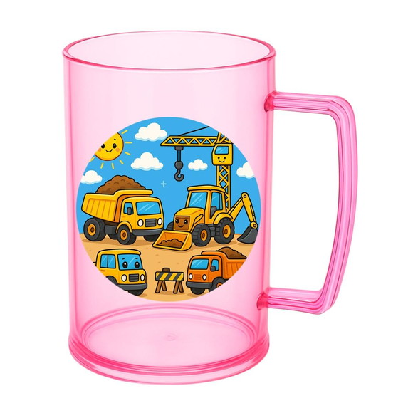 Caneca de Chopp Infantil Personalizada Construção Civil - Imagem 3