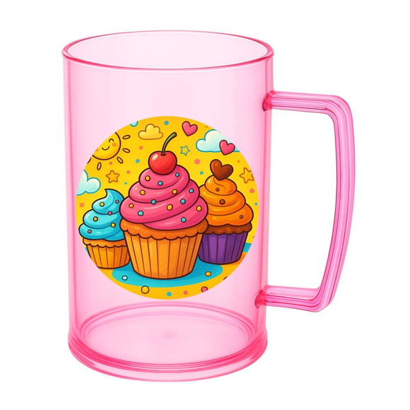 Caneca de Chopp Infantil Personalizada Cupcakes - Imagem 3