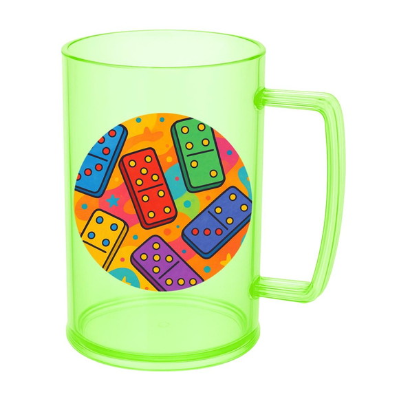 Caneca de Chopp Infantil Personalizada Dominós Coloridos - Imagem 4