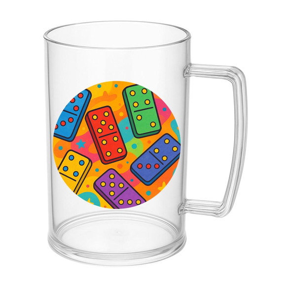 Caneca de Chopp Infantil Personalizada Dominós Coloridos - Imagem 5