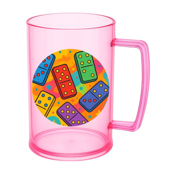 Caneca de Chopp Infantil Personalizada Dominós Coloridos - Imagem 3