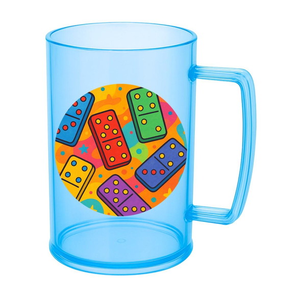 Caneca de Chopp Infantil Personalizada Dominós Coloridos - Imagem 2