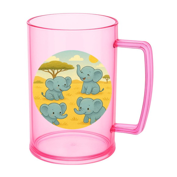Caneca de Chopp Infantil Personalizada Elefantinhos - Imagem 3