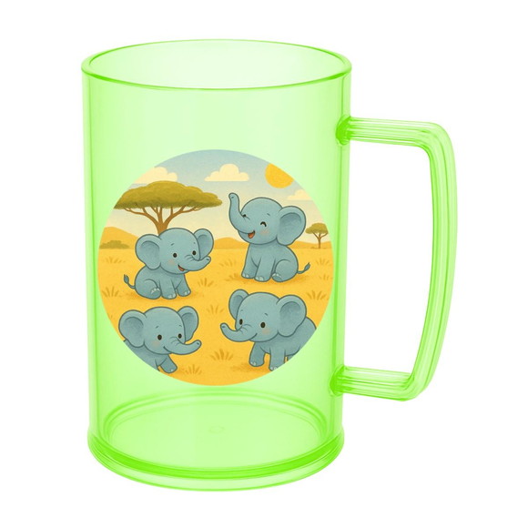 Caneca de Chopp Infantil Personalizada Elefantinhos - Imagem 4