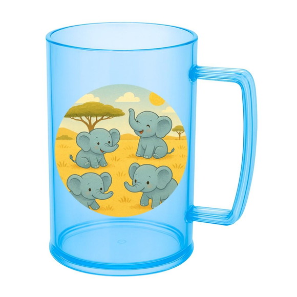 Caneca de Chopp Infantil Personalizada Elefantinhos - Imagem 2
