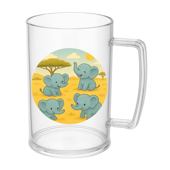 Caneca de Chopp Infantil Personalizada Elefantinhos - Imagem 5