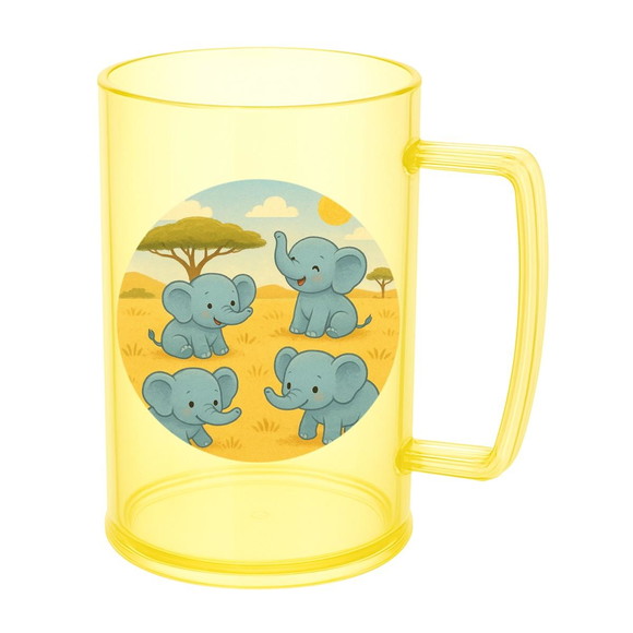 Caneca de Chopp Infantil Personalizada Elefantinhos