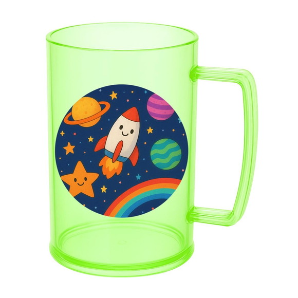 Caneca de Chopp Infantil Personalizada Espaço Colorido - Imagem 4