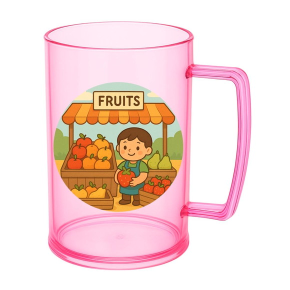 Caneca de Chopp Infantil Personalizada Feira de Frutas - Imagem 3