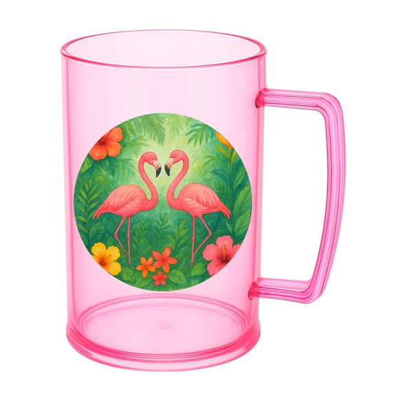 Caneca de Chopp Infantil Personalizada Flamingo Aquarela - Imagem 3