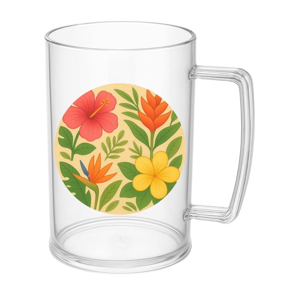 Caneca de Chopp Infantil Personalizada Flores Tropicais - Imagem 5