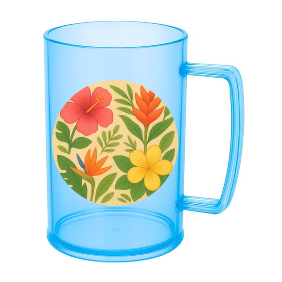 Caneca de Chopp Infantil Personalizada Flores Tropicais - Imagem 2