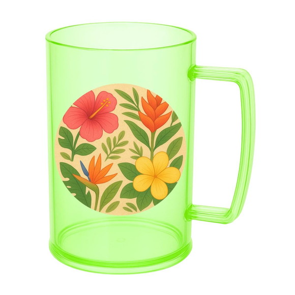 Caneca de Chopp Infantil Personalizada Flores Tropicais - Imagem 4