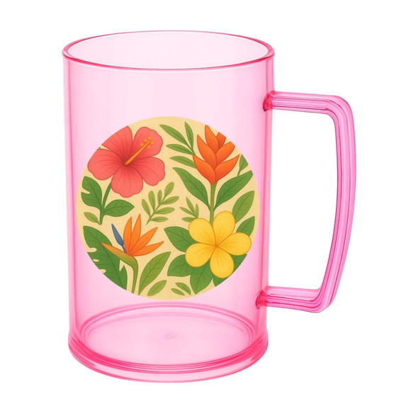 Caneca de Chopp Infantil Personalizada Flores Tropicais - Imagem 3
