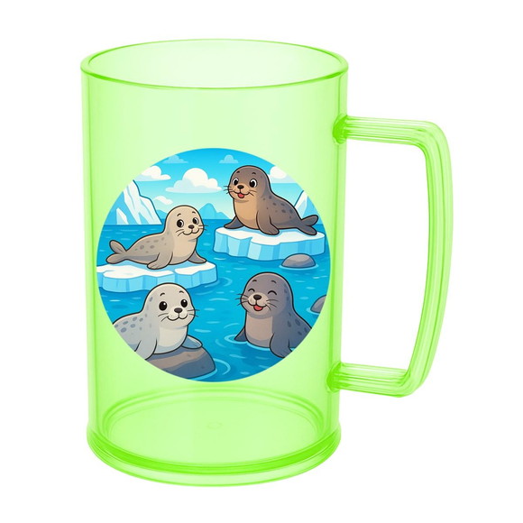 Caneca de Chopp Infantil Personalizada Focas - Imagem 4