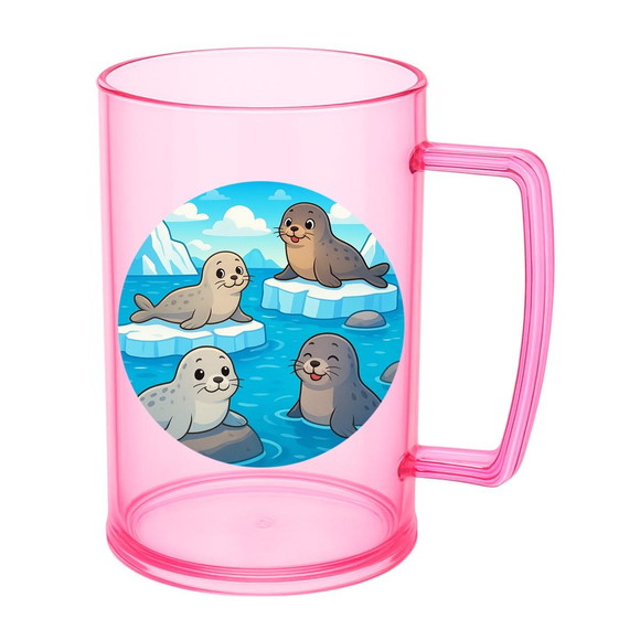 Caneca de Chopp Infantil Personalizada Focas - Imagem 3