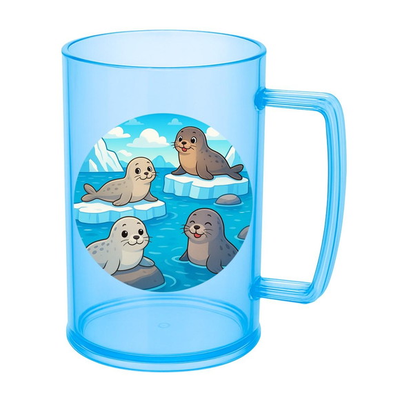 Caneca de Chopp Infantil Personalizada Focas - Imagem 2
