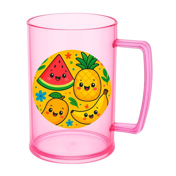 Caneca de Chopp Infantil Personalizada Frutas Tropicais - Imagem 3