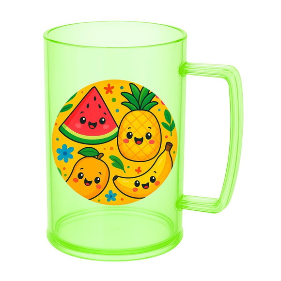 Caneca de Chopp Infantil Personalizada Frutas Tropicais - Imagem 4