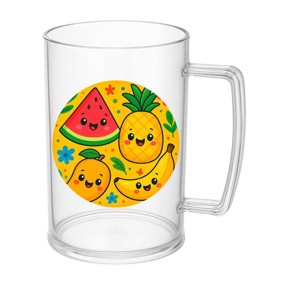 Caneca de Chopp Infantil Personalizada Frutas Tropicais - Imagem 5