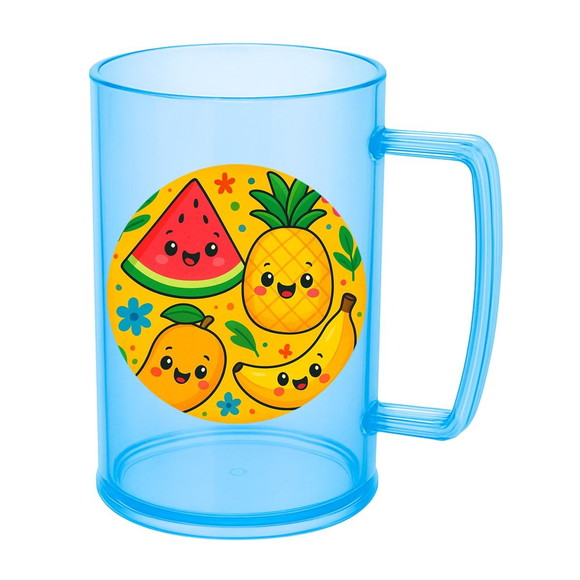 Caneca de Chopp Infantil Personalizada Frutas Tropicais - Imagem 2