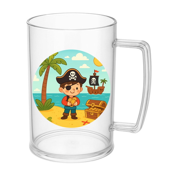 Caneca de Chopp Infantil Personalizada Ilha Pirata - Imagem 5