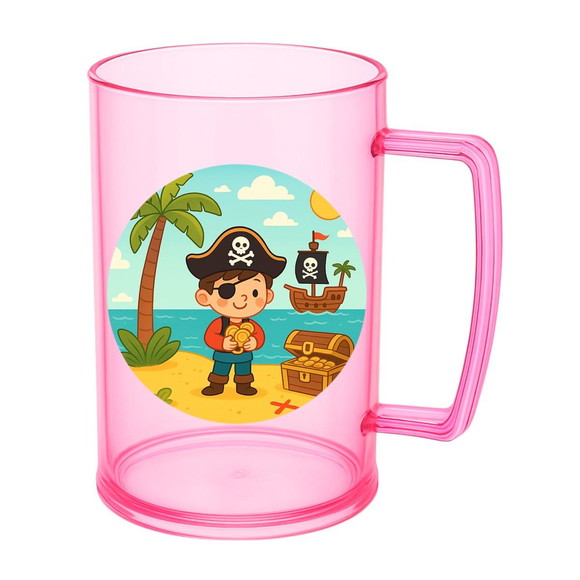 Caneca de Chopp Infantil Personalizada Ilha Pirata - Imagem 3