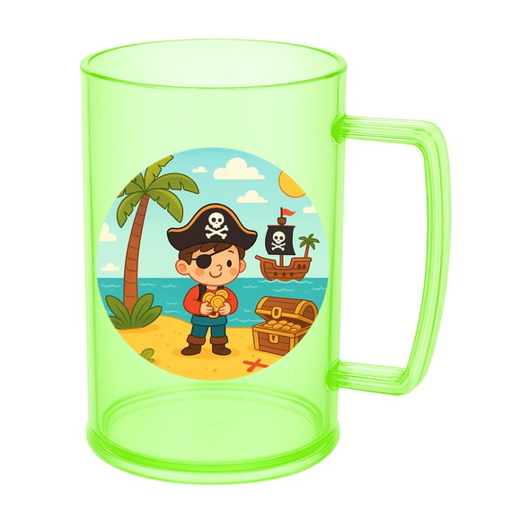 Caneca de Chopp Infantil Personalizada Ilha Pirata - Imagem 4