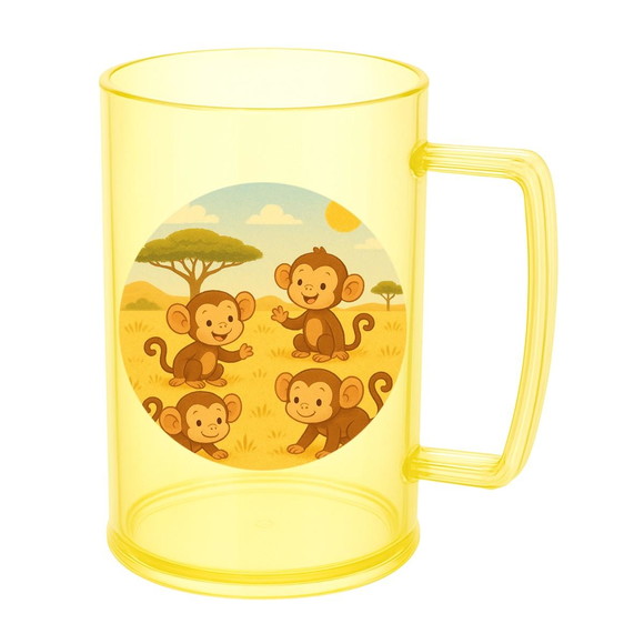 Caneca de Chopp Infantil Personalizada Macaquinhos
