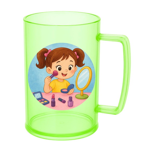 Caneca de Chopp Infantil Personalizada Maquiagem - Imagem 4