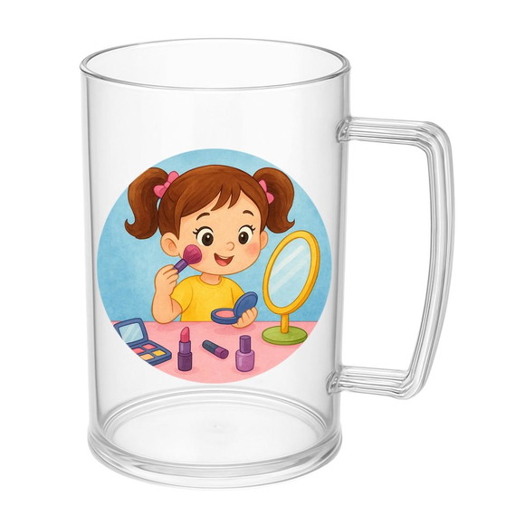Caneca de Chopp Infantil Personalizada Maquiagem - Imagem 5