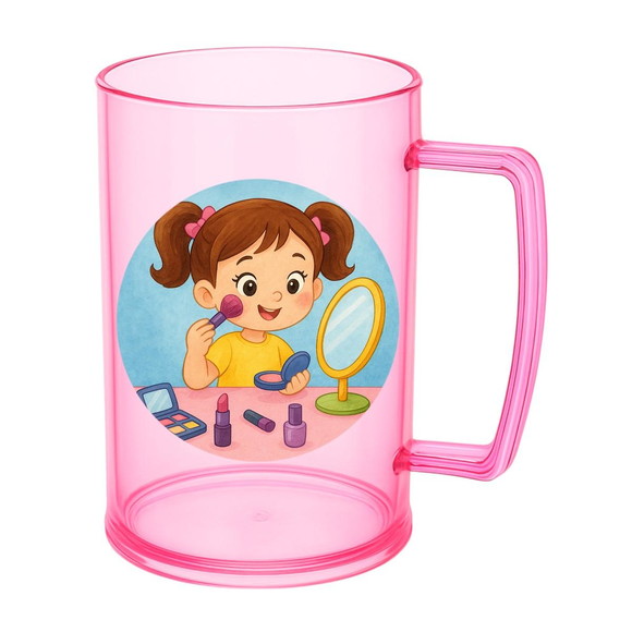Caneca de Chopp Infantil Personalizada Maquiagem - Imagem 3