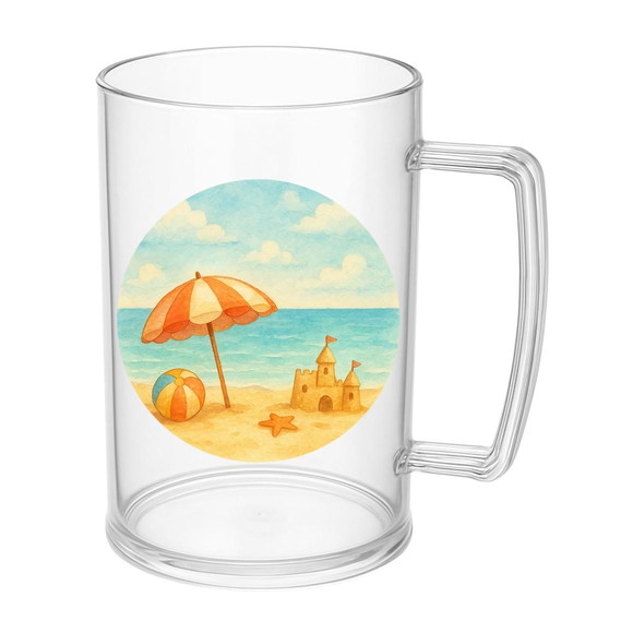 Caneca de Chopp Infantil Personalizada Mar e Praia Aquarela - Imagem 5
