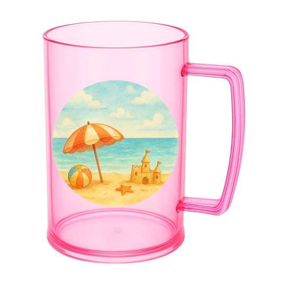Caneca de Chopp Infantil Personalizada Mar e Praia Aquarela - Imagem 3