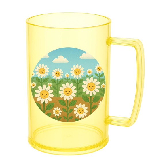 Caneca de Chopp Infantil Personalizada Margaridas