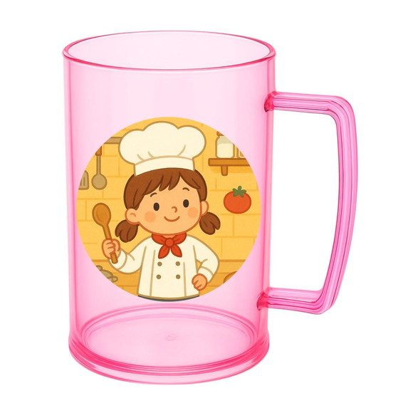 Caneca de Chopp Infantil Personalizada Mini Chefe Menina - Imagem 3